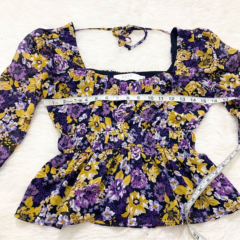ASTR Floral Long Sleeve Blouse - Picture 3 of 4